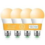 Alexa Light Bulb 130W Equivalent, Smart Light Bulbs Warm White to Daylight Tunable, A19 E26 Bluetooth LED Bulbs for Bedroom Kitchen Living Room Office（4 Pack）