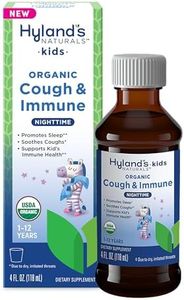 Hyland's Kids Nighttime Organic Cough Syrup & Immune Support with Agave, Elderberry & Pomegranate - Soothes Cough and Cold, & Supports Immunity - 4 Fl. Oz.