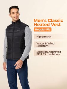 ORORO Men’s Heated Vest, Black – Lightweight, Size Large