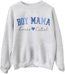 Custom Boy Mama Sweatshirt with Kids Names - Boy Mom Crewneck, Gift for Mom of Boys S Ash