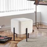 Get Set Style Vanity Stool Chair, Vanity Stool for Makeup Room, Modern Velvet Rectangular Foot Stools Ottoman with Metal Legs, Small Side Table, Extra Seating for Living Room Entryway Office