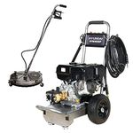 Hyundai 4000psi Petrol Jet Wash 420cc 15L/min Petrol Pressure Washer & 24" / 61cm Flat Surface Cleaner with 3 Year Warranty Black