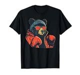 Cool bear with sunglasses and boxin