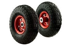 PEAKTOW PTW0001 New 10” 4.10/3.50-4” All Purpose Utility Pneumatic Air Tire on Wheel for Dolly Hand Truck Cart – 2PK