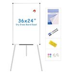 VIZ-PRO Light Magnetic Tripod Whiteboard/Flipchart Easel,24" W x 36" L, Include 1 x Flipchart Pad