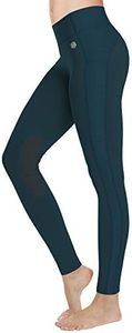 FitsT4 Sports Women's Riding Tights Knee Patch Ventilated Active Schooling Tights Blue S