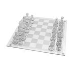 32 Pieces Glass Frosted Traditional Chess Set