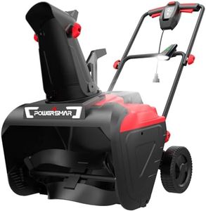 PowerSmart Electric Snow Blower, Corded Single Stage Snow Thrower, 21-Inch, 15-Amp, with LED Light for Yard Driveway