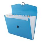 D.RECT | Expandable Expanding File | Document Organiser | Folders Expander for School - Office - Home | Expanding File Folders | Pockets Filing Box | 12 Compartments | Size: A4 | Colour: Blue 110390