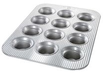 USA Pan Bakeware Aluminized Steel Crown Muffin Pan, 12-Cup