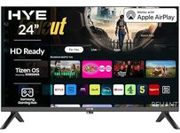 HYE TV - Smart TV, 24" Screen Size, HD Ready Resolution, Apple AirPlay, Samsung Tizen OS & Gaming Hub, Versatile Connectivity, Black, Perfect For Streaming, Gaming & Entertainment - 24HDS1008