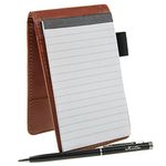 BXT Renovate PU Leather Handy Pocket Diary Jotter Multi-Function Business Notebook with Built-in Solor Calculator and Pen Quick Memo Notes Pad Lined Steno Notebook