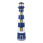 GardenKraft 13630 Solar Revolving LED Lighthouse / Blue and White / 75cm High / Auto-On At Dusk / Unique Garden Decoration