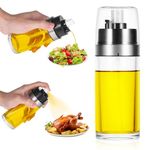 Oil Spray Bottle,Cooking Oil Dispenser,Oil Sprayer for Cooking Air Fryer,2 in 1 Oil Spray and Oil Container 150ML Leakproof Glass Olive Oil Bottle for Salad Baking BBQ Kitchen Cooking Gadgets