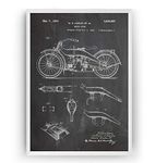 Magic Posters Harley Davidson Patent Print 1924 Art - Motorcycle - Poster Motorbike Gift Motorcycle Poster Vintage Blueprint Retro Biker Wall Decor - Frame Not Included