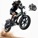 Roadvo Folding Electric Bike for Adults, 48V 13Ah Removable UL 2849 Battery, 20MPH 750W Motor, 20x4.0 Fat Tire, LCD Display(Carbon Black)