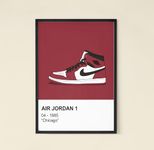 AD INFINITUM® Sneaker Lovers Wall Poster | 300 GSM Paper, 13x19 Inches (AIR JORDAN 1_Chicago, Framed_Black)