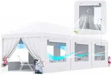 Quictent 10x30 Party Tent Gazebo Wedding Canopy Tent for Parties BBQ Shelter Pavilion with Removable Mesh Sidewalls & Elegant Church