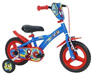 Huffy Spidey & His Amazing Friends 12 Inch Bike 3-5 Years Old Spiderman + Stabilisers, Blue, 22941W