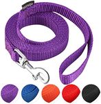 AMAGOOD 6 FT Puppy/Dog Leashes, Strong Traditional Style Leash with Easy to Use Collar Hook,Dog Lead Great for Small and Medium and Large Dog (5/8in x 6 ft, Purple)