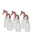 ZenModern Spray Bottles (6 Pack,750ml), Refillable Empty Spray Bottles for Cleaning Solutions, Hair Spray, Watering Plants, Superior Flex Nozzles, Squirt, Mist Sprayer, Bleach/Vinegar/Rubbing Alcohol Safe