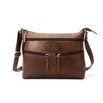 Woodland Leathers 100% Genuine Leather Women's Hobos & Shoulder Bags Designer Retro Vintage Style Slouch Bag And Multi Pocket Handbags For Women Lightweight Cross-body Bags (Dark Brown)