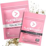 Flat Tummy Tea (4-Week, 2-Tea Program) - Detox Tea - Herbal Tea ft. Senna, Lemon Balm, Green Tea Extract, Dandelion Root - Occasional Bloating Relief Women