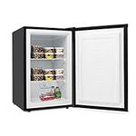 COSTWAY Compact Single Door Upright Freezer - Mini Size with Stainless Steel Door - 3.0 CU FT Capacity - Adjustable