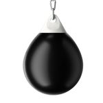GYMAX 45cm/52cm Water Boxing Bag, 50kg/70kg Heavy Bag with Water Injection Hose and Hanging Accessories, Professional Aqua Punching Bag for Kids, Teens & Adults (Black, 45 x 58cm)