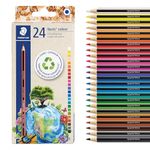STAEDTLER Colored Pencils Set (24-Pack) for School Supplies - Break-Resistant Lead, Sustainably Made, Vibrant Colors for Artists & Students