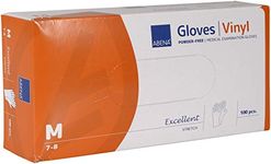 ABENA Stretch Vinyl Disposable Gloves, Multi Purpose Vinyl Gloves To Protect Your Hands, Reliable Powder Free Gloves, Disposable Medium, Strong & Flexible Medical Grade Gloves, Box of 100 - Medium