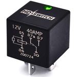 HD Switch 12V 40A or 24V 20A Waterproof Relay Replaces Hella SPDT Suppression Resistor 4RD 007 794-02, 4RD00779402 007903001 007794311 w/LED Indicator Light & Dielectric Grease