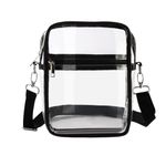 Beautifullife Smile Women Clear Crossbody Shoulder Bag, Plastic Transparent Purse Cell Phone Messenger Bag with Front Pocket for Concerts Sports Festivals (S)