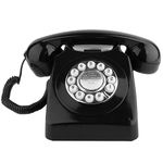 Sangyn Classic Retro Telephone Vintage Style Cord Phone with Push Button Old Fashioned Landline Desk Phone for Home Office Hotel and Bar