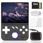 My Mini Handheld Games Consoles, Handheld Gaming Built in Linux OpenGL Es 3.2,64G TF Card 15000 Games,30 Emulators,3.5in IPS Screen,4000mah Battery Retro Handheld Game Console with Bag (Black 64G)