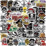 53 PCS Pirate Stickers,Jolly Roger Stickers Decals for Pirate Party,Skull and Crossbones Stickers for Water Bottles,Laptop,Cellphone,Skateboard,Suitcase - Perfect Gifts for Kids,Teens, Adults