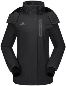 CAMEL CROWN Women's Ski Jacket Waterproof Warm Winter Snow Coat Hooded Mountain Outdoor Windbreaker Windproof Jacket Black S