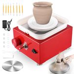 Pottery Wheel, Helangel Mini Pottery Wheel with Strong Motor 2000RPM Adjustable Speed, Potters Wheel with 10/6.5cm Plates and Sculpting Tools, Ceramic Pottery Tools Pottery Kit for Kids and Adults