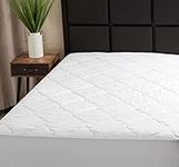 Micropuff California King Mattress Pad Cover, Down Alternative Fiber Fill | Fitted (Cal King 72" x84) - Stretches up to 18"