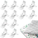 Comforter Clips, 12 Pcs Duvet Clips, Quilt Holder Duvet Cover Clips for Preventing Comforters from Shifting Inside Duvet Cover (White)