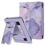 Fintie Stand Case for 6” Kobo Clara BW (Model N365) / Clara Colour (Model N367) / Kobo Clara 2E - Premium PU Leather Protective Cover Auto Sleep/Wake with Card Slot and Hand Strap, Lilac Marble