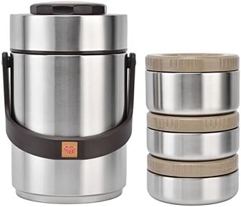 Scatola per Il Pranzo Isolata, 2L 3 Strati In Acciaio Inox Thermos Contenitore di Cibo per Bambini, Adulti, Donne, Vaso Portatile Sottovuoto per Alimenti Caldi perGuida a Lungo (Marrone)