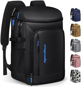 Capolo Cooler Backpack Insulated Waterproof for Women Men, Leak Proof Backpack Coolers Thermal Bag Soft Travel Cooler Bag Portable Ice Chest Lunch Backpack for Camping Picnic(Leather Black,36 Cans)