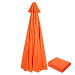 Lrnn Replacement Umbrella Canopy for 3 m 8 Rib Patio Umbrella Fabric Replacement Outdoor Market Umbrella Top (Canopy Only)(Orange)