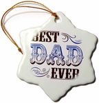 3dRose Best Dad Ever Snowflake Ornament