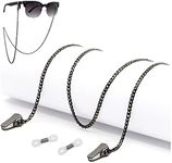 SIGONNA Eyeglass Chains for Women Men - Eyeglass Holder Strap - Eye Glass Accessory Chain - Eyeglass Holder Around Neck (Black)