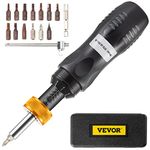 VEVOR Torque Screwdriver, 1/4" Drive Screwdriver Torque Wrench, Torque Screwdriver Electrician 10-70 in/lbs Torque Range Accurate to ±5%, Adjustable inch Pound Torque Screwdriver with Bits & Case