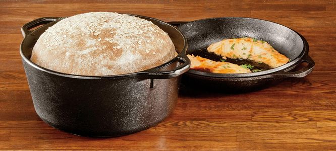 Lodge Double Dutch Oven 5-Quart – Cast Iron Multi-Use Pot