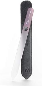 GERMANIKURE Mantra Glass Nail File in Suede Case, Ethically Made in Czech Republic - Professional Manicure & Pedicure Tools for Smooth Easy Shaping of Natural Fingernails
