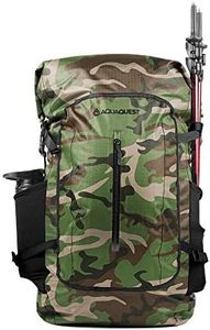 Aqua Quest Riparia Backpack - 100% Warerproof 45L Dry Bag Daypack - Heavy Duty for Hunting, Fishing, Military, Emergency Go Bag - Camo